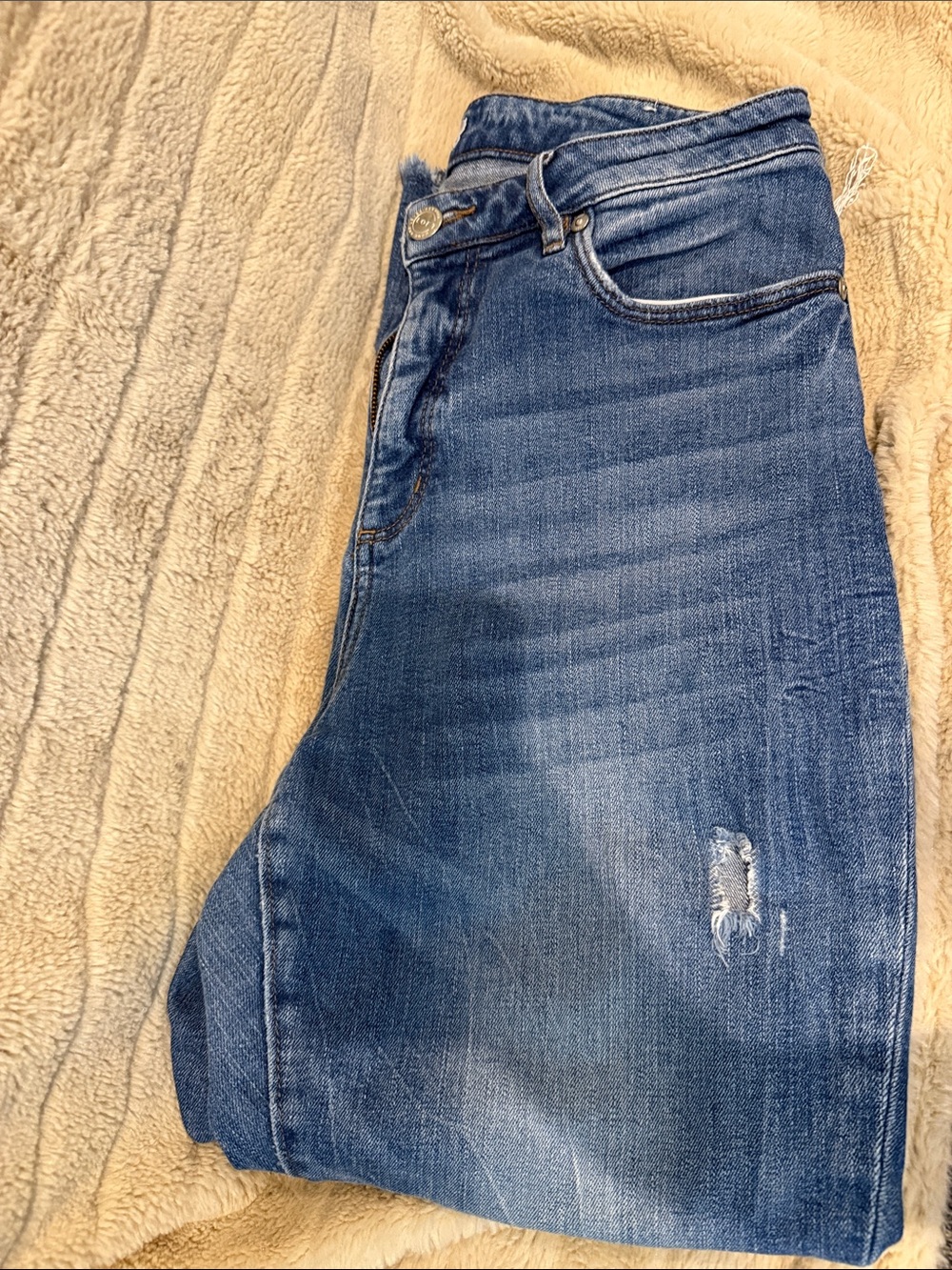 Loft Distressed Blue Jeans- Ankle length